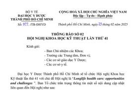THÔNG BÁO SỐ 2 HỘI NGHỊ KHOA HỌC KỸ THUẬT LẦN THỨ 41