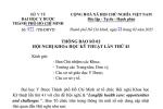THÔNG BÁO SỐ 2 HỘI NGHỊ KHOA HỌC KỸ THUẬT LẦN THỨ 41